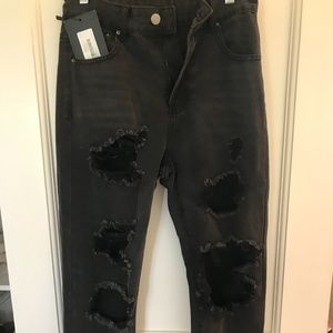 Nasty Gal Broken Dreams Club Distressed Denim Jean